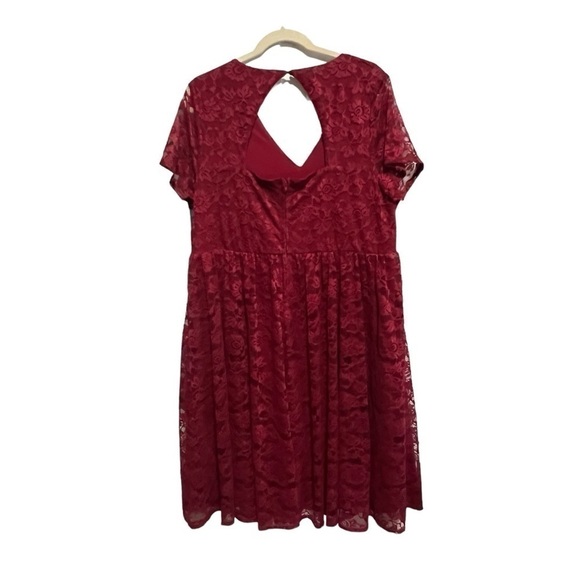 Torrid Red Lace V-Neck Skater Dress, New with Tags - Picture 4 of 9